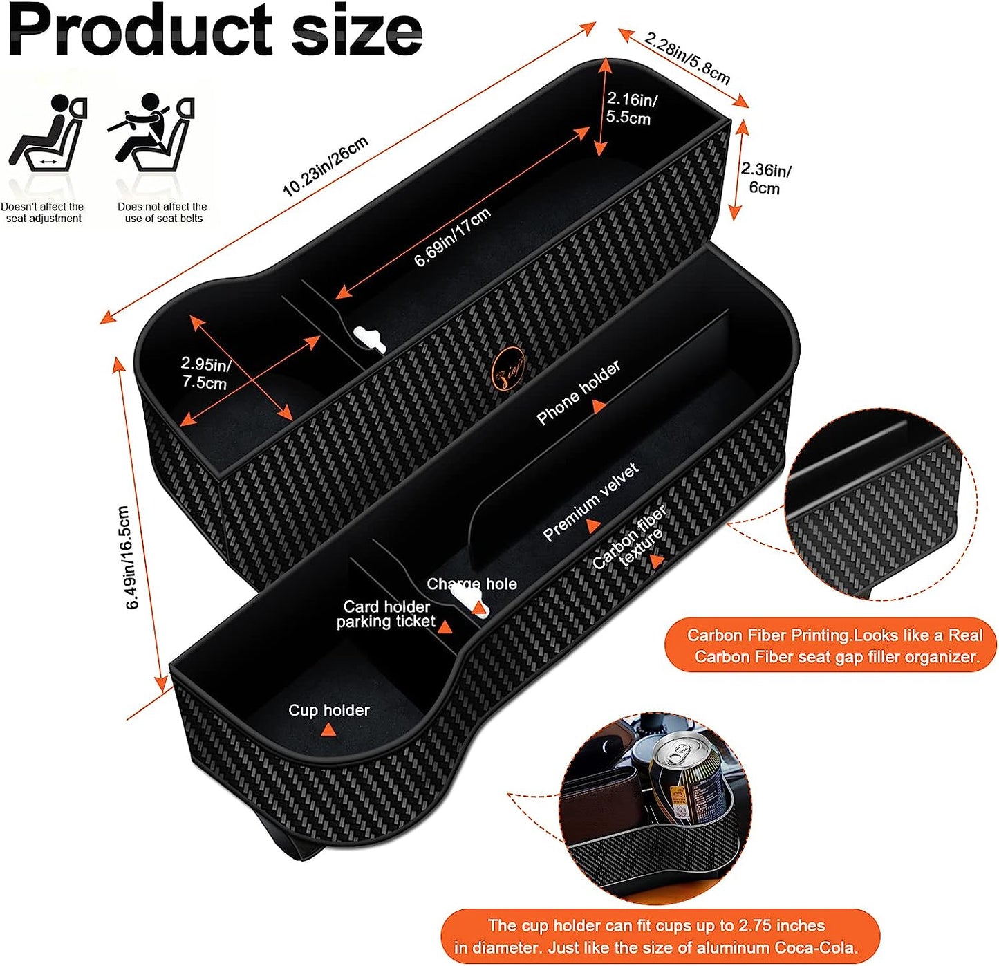 Carbon Fiber Car Seat Gap Filler