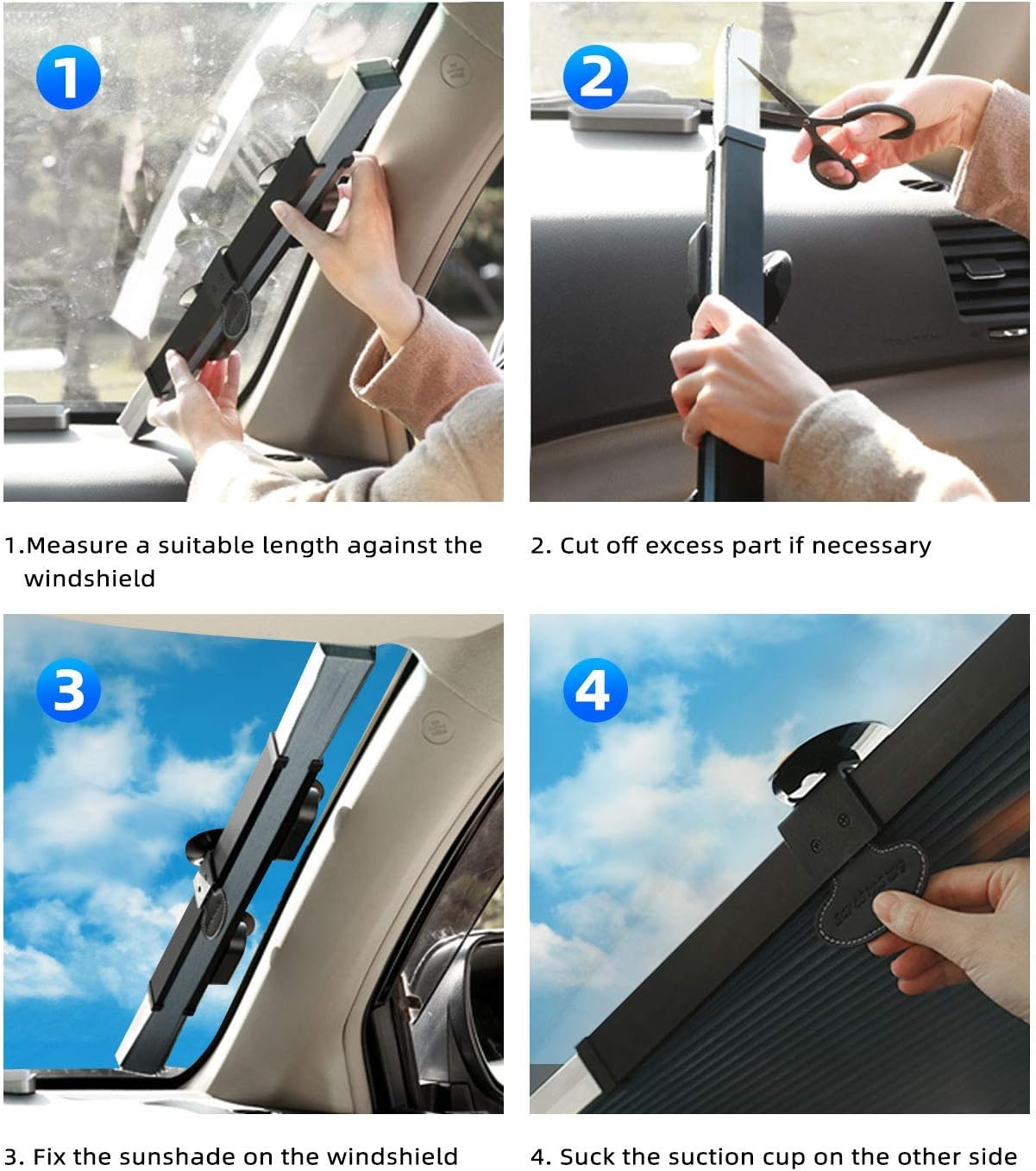 Retractable Windshield Sun Shade